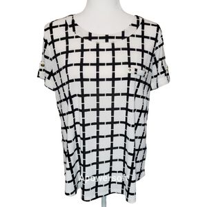 The Workshop Black and White Crewneck Top